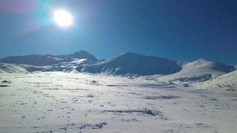Snowy mountains roads pine forests and magnificent scenery Stock Footage 294188904