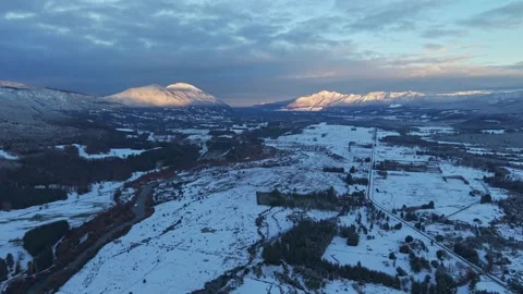 Snowy Mountains at Valley River Route of Melipeuco high frame rate, Chile Stock Footage 344552486