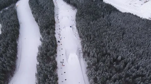 Snowy mountains in winter Stock Footage 255099409