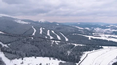 Snowy mountains in winter Video stock 255102205