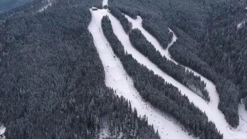 Snowy mountains in winter Stock Footage 255104240
