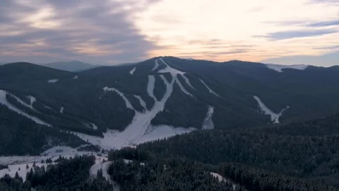 Snowy mountains in winter Video stock 255174461