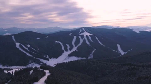 Snowy mountains in winter Video stock 255175426