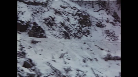 Snowy Mountainside Close Up Video stock 47525400