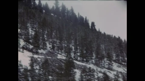 Snowy mountainside Stock Footage 47663771