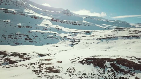Snowy mountainside in Icelanced Video stock 154833511