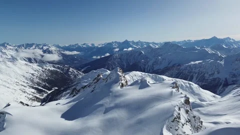 Snowy mountainwith sun Video stock 301638499