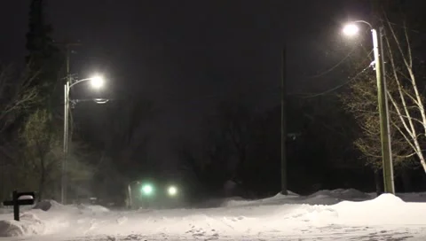 Snowy night Stock Footage 6532299