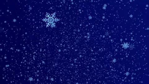 Snowy particles fall against a blue background Vidéo 276263065