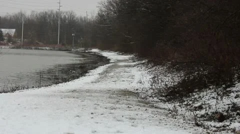 Snowy Path Stock Footage 10577581