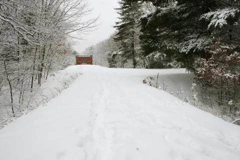 Snowy path Foto stock