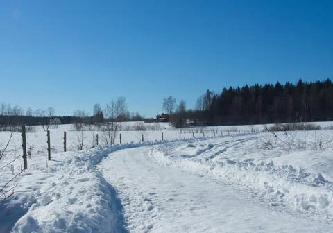 Snowy pathway Stock Photos