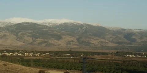 Snowy peaks in winter Stock Footage 112957355