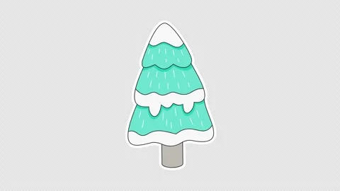 Snowy pine tree Stock Footage 336780183