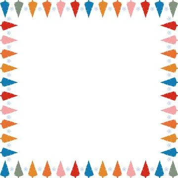 Snowy pine tree frame. Festive greeting template with Christmas tree elements Stock Illustration