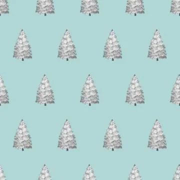 Snowy pine tree seamless pattern. Illustrazione stock