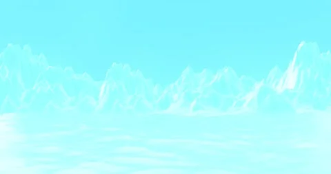 Snowy plain with icy mountains background Stock Footage 166063901