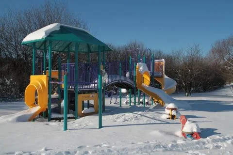 Snowy Playground Stock Photos