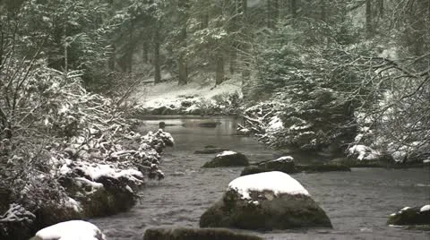 Snowy river CU Bellever Stock Footage 20962547