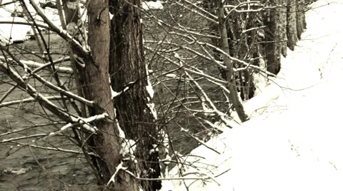 Snowy River Schnee Fluss Stock Footage 1085298