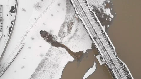 Snowy River with Train Tracks Video stock 108544411