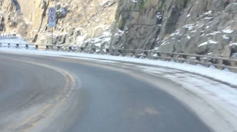 Snowy road 1 1 Stock Footage 7756281