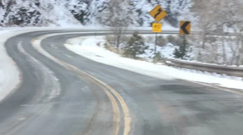 Snowy road 2 1 Stock Footage 7756312