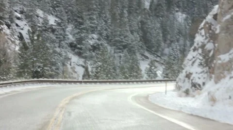 Snowy road 3 1 Video stock 7756335