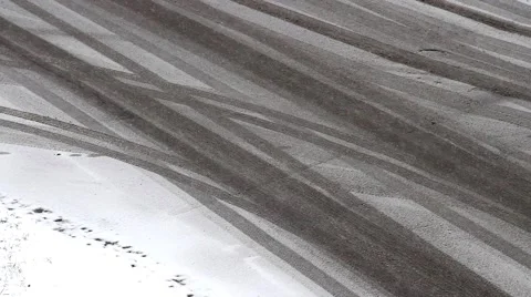 Snowy road Stock Footage 50182753