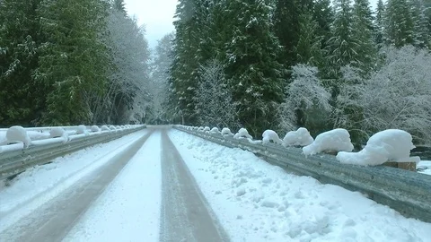 Snowy Road Stock Footage 72167546