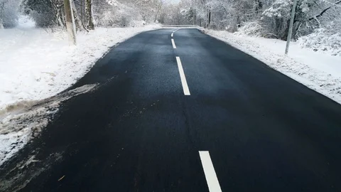 Snowy road Stock Footage 94201051