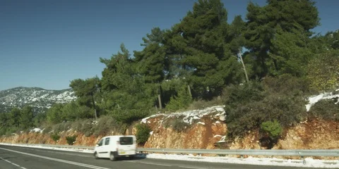 A snowy road Video stock 112942341