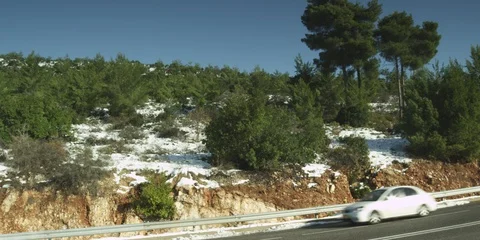 A snowy road Stock Footage 112944042