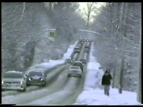 Snowy Road Stock Footage 343697114