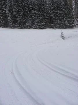 Snowy road Stock Photos