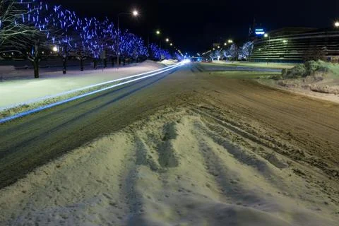 Snowy road Stock Photos