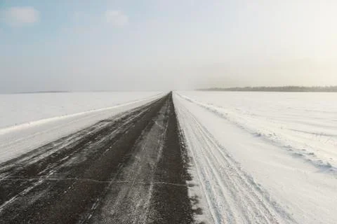 Snowy road Stock Photos