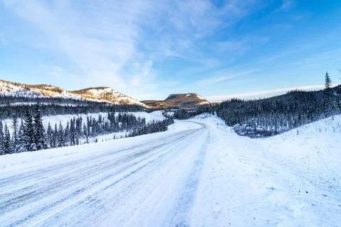 Snowy road Stock Photos