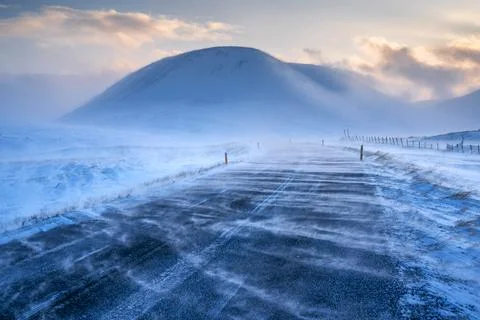Snowy road Stock Photos