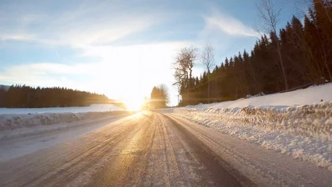 Snowy road. Situation from winter traffic. Stock Footage 101520049