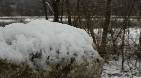 Snowy Rock Stock Footage