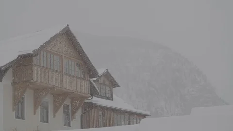 Snowy Rooftops 4k Stock Footage 124575672