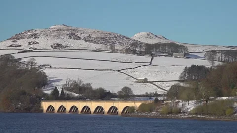 Snowy scenes on Snake Pass between Sheffield and Manchester Video stock 292904054