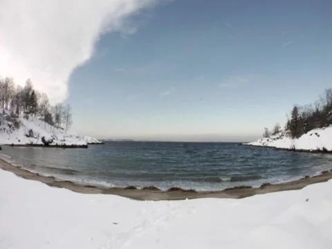 Snowy Shore Stock Footage 272848