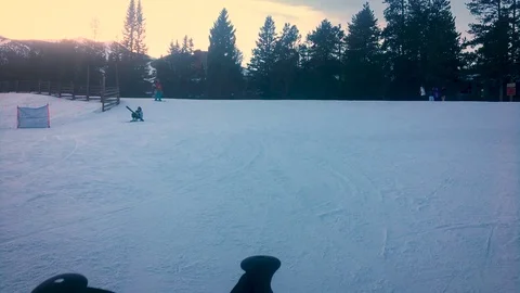 Snowy Skiing Stockbeeldmateriaal 84711219