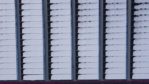 Snowy solar panels Stock Footage 231034865