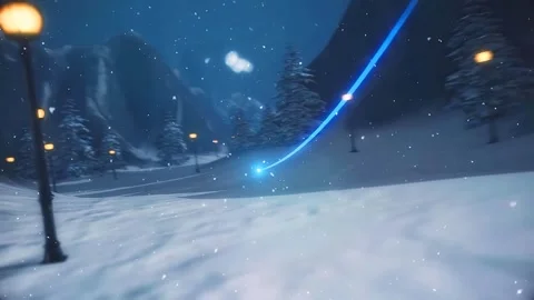 Snowy Spectacle Of 3D Firework Journey To Festive Signboard Vidéo 257647367