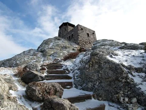 Snowy stairs Stock Photos