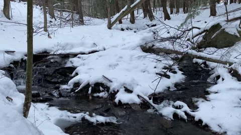Snowy Stream Waterfall Stock Footage 247075457