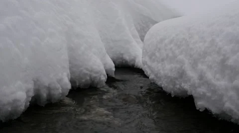 Snowy Streamlet Winter Stock Footage 59831607